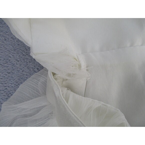 Long Evening Halter Dress Women’s Sz 2 Pure White Chiffon Satin Prom Wedding - Picture 15 of 16